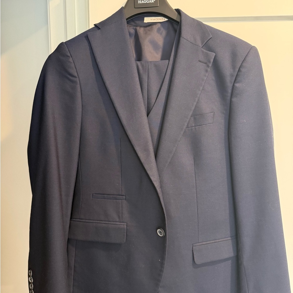 Navy Wool Blend Men's Blazer